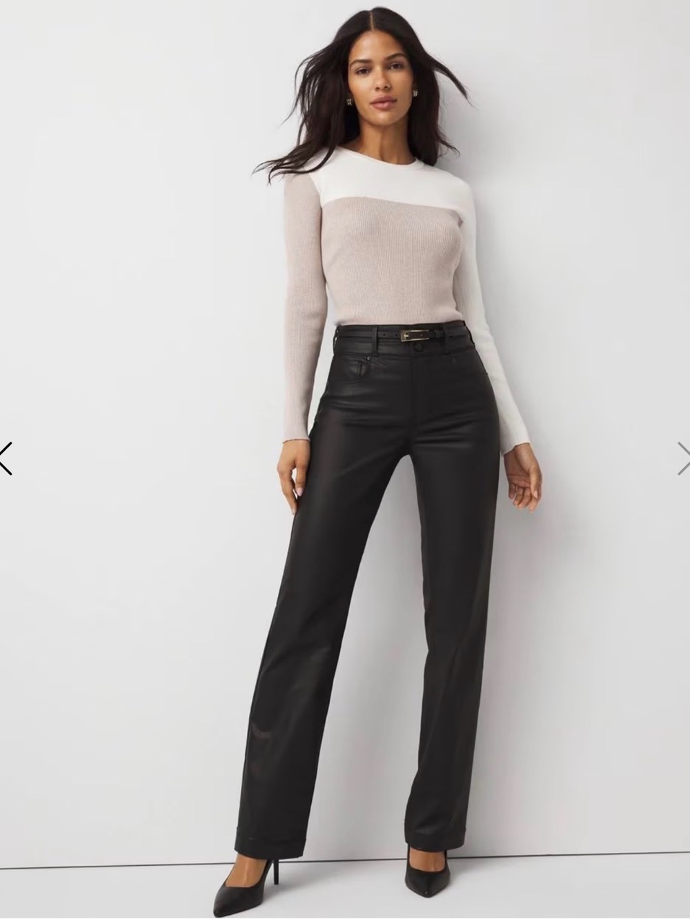 WHBM High Rise Vegas Coated Trouser 0